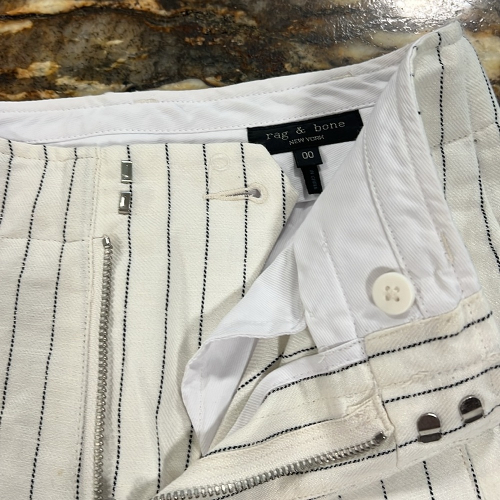 Rag And Bone Dylan Pant In White Stripe Size 00 - image 4